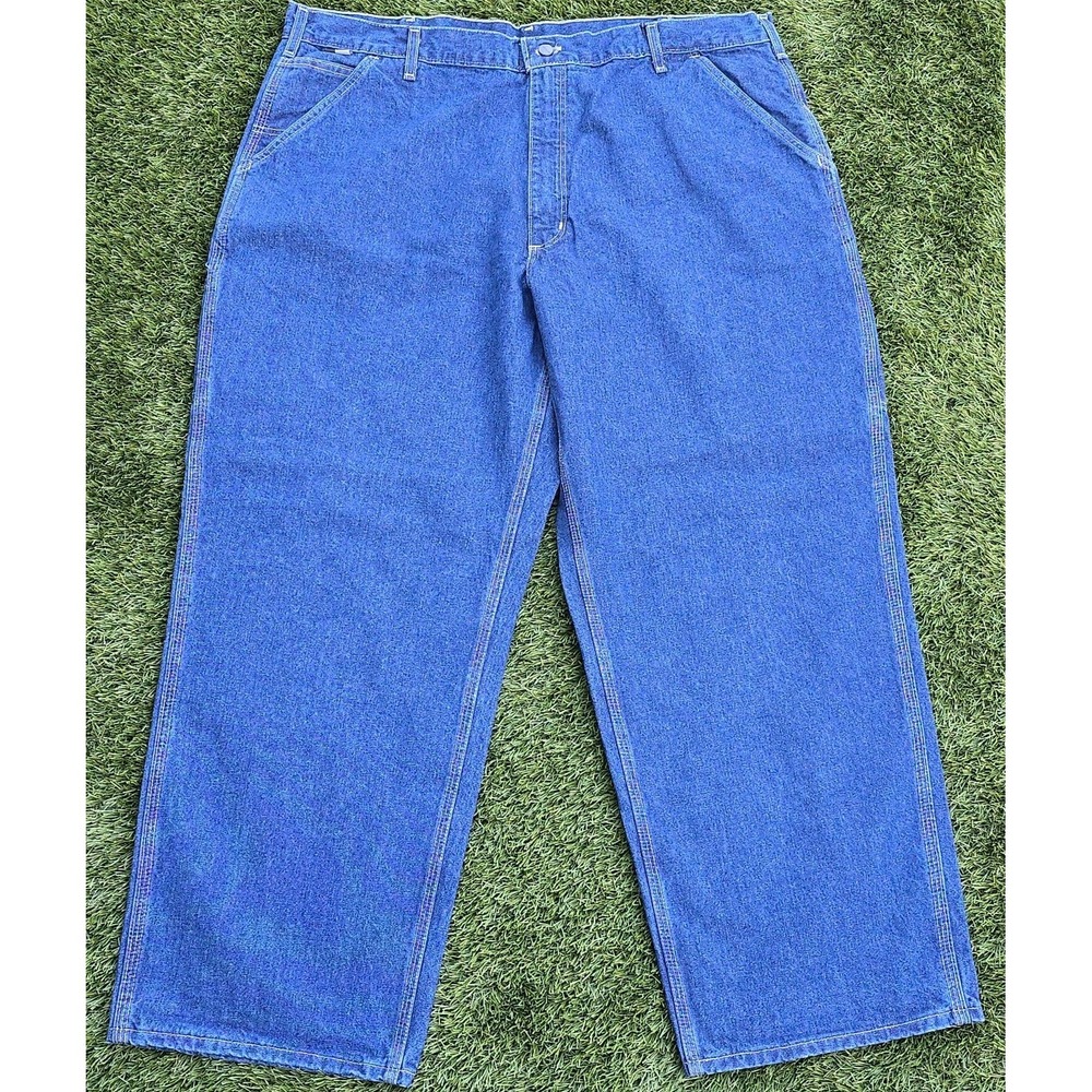Carhartt Men's Flame Resistant Denim Dungaree Jeans FRB13 DNM Size 42x30‎ New